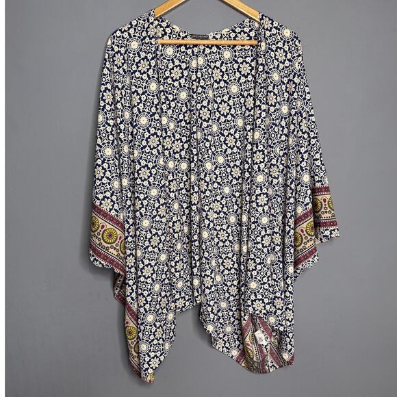 Earthbound Trading CO. Floral Medallion Kimono Size: XL - Picture 5 of 5